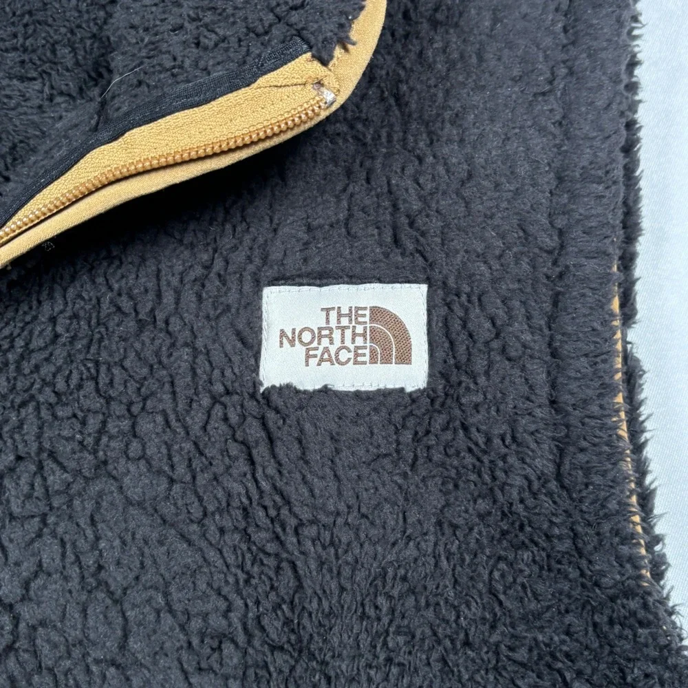 The North Face Fleece Vest Mens M Black Brown Full Zip Sherpa Campshire NF0A3YMK